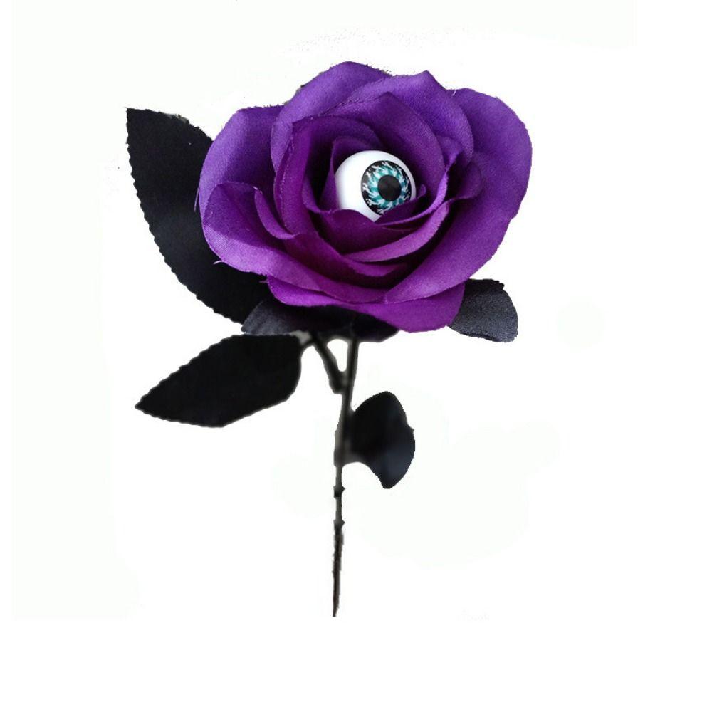 With Eyeball Eyeball Fake Flower Handmade Artificial Black Rose  Cosplay Supplies