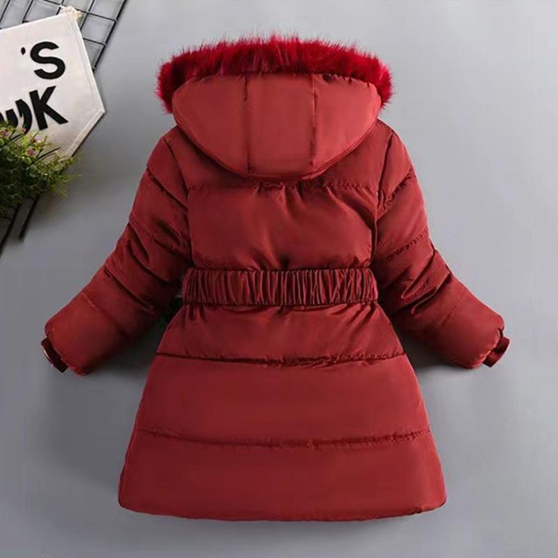 Girls' Winter Clothing Velvet Padded Thickened Coat Fashion Girl Cotton-Padded Jacket