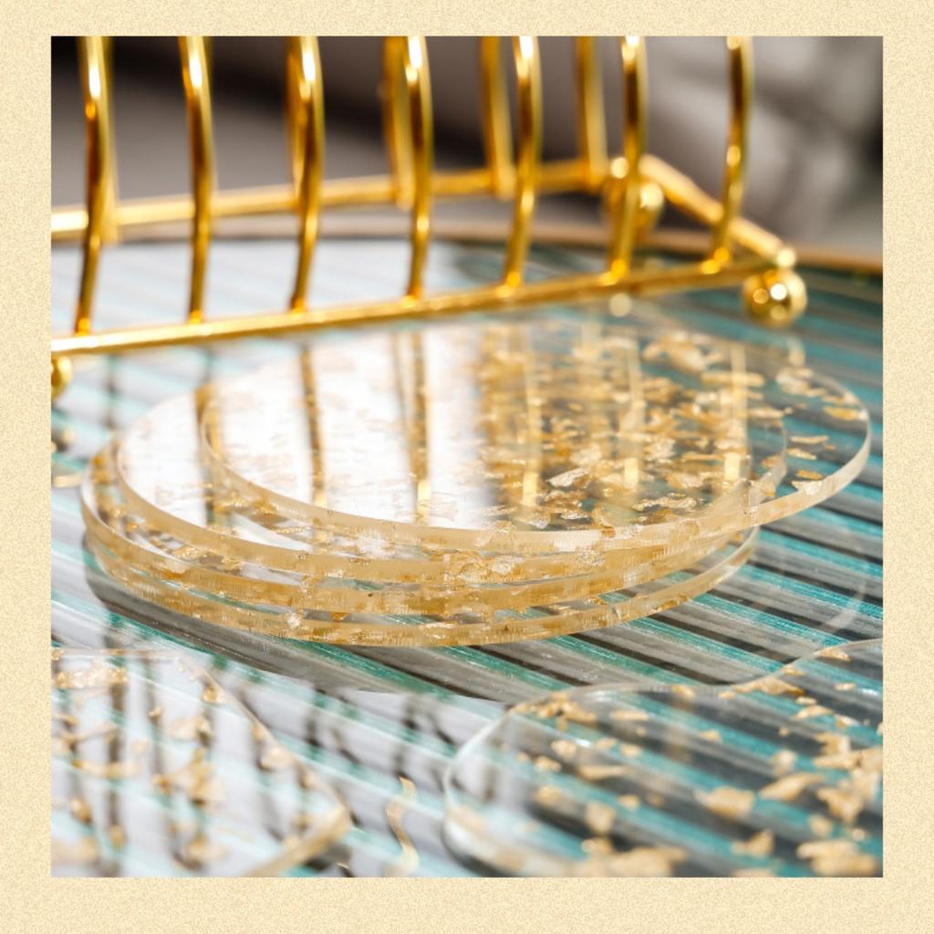 Акриловая подставка из золотой фольги, теплоизоляционный настольный коврик, противоскользящий держатель для чашки, кружка для молока, кофейная чашка, коврики для кухонного стола, декоративные