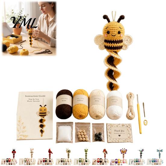 Handcrafted Yard Ornaments Crochet Spiral Hanging Kit, DIY Garden Animal Craft Patterns Ornament Making Kit for Adults, Handmade Door Decoration Home