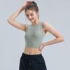 Женский бесшовный быстросохнущий жилет для йоги без рукавов с нагрудными вкладышами - Дышащий топ для фитнеса и бега