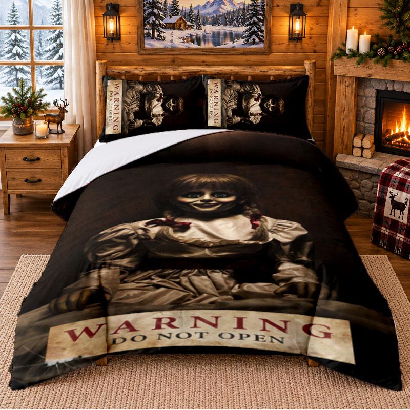 The Conjuring Annabelle Pattern Bedding 3Pcs Set Bed Sheet And Pillowcases For Indoor Bedroom