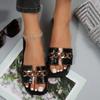 Fashion Sexy Chain Lock Solid Color Plus Size 2024 Summer New Style Roman Style Flat Outdoor Female Slippers Women Sandals