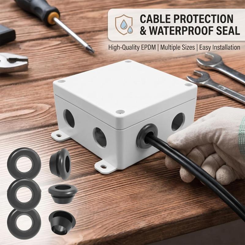 350/70PCS Electrical Cable Wire Washers Rubber Grommet Assortment Kit Firewal Hole Plugs Wiring Grommet Plumbing Gaskets Tools