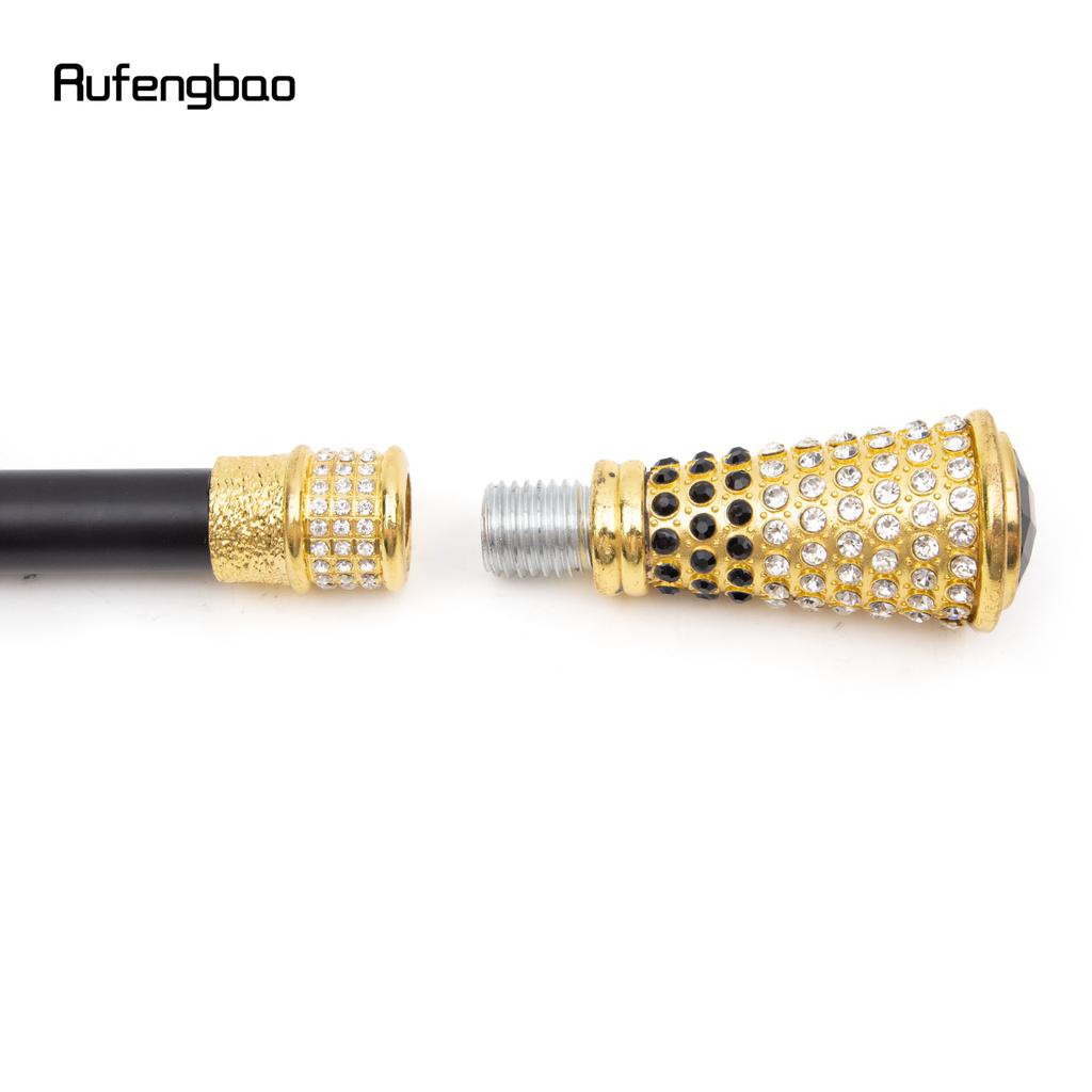 Черная искусственная алмазная золотая трость модная декоративная палка джентльмен элегантная косплей трость набалдашник посох 94 см