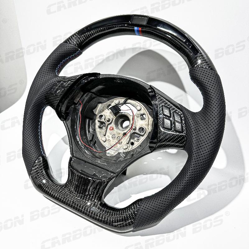 With LED Real Carbon Fiber Steering Wheel for BMW E90 X1 E84 318 320i 325i 330i 335i 118i 120i 116i Quality Sport Custom Style