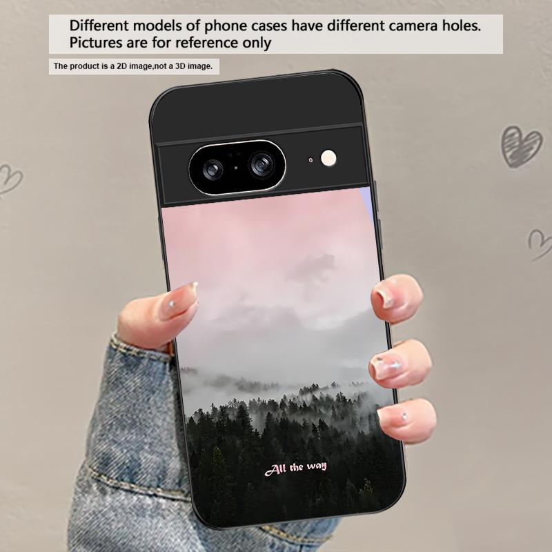 Пышный лес из листьев Для Google Pixel 8 7 9 10 Pixel 10 Pro XL Pixel 9 Pro XL Pixel 8a 7a Pixel 7 Pro Черный стеклянный чехол для телефона