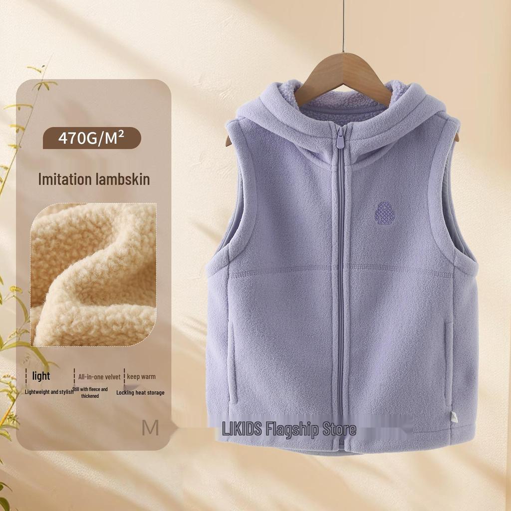 Детский флисовый жилет с капюшоном - Осенне-зимний стиль для мальчиков и девочек
