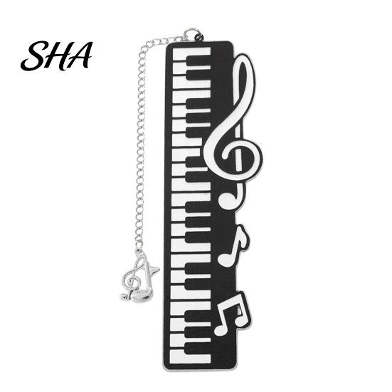 Piano Bookmark Bookmark, Stainless Steel Music Note Page Marker, Musical Decorative for Lovers, Black White Key Reading Gift Book Accessory