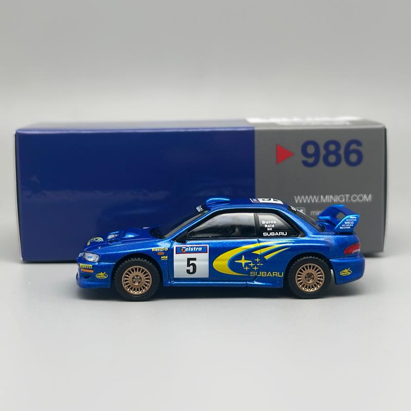 MINIGT 986 Subaru Impreza WRC99 1999 Победитель Ралли Австралии #5 Эксклюзив для Австралии Металлический Синий 1:Модель автомобиля из 64 сплавов