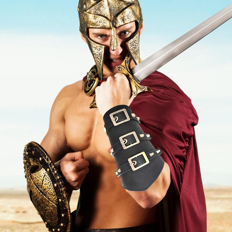 Панк хип-хоп косплей кожаная броня рука викинг браслеты пиратский рыцарь перчатка наруч наручи аксессуары