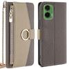 For Motorola Moto G35 5G Case Mirror Wallet Leather Phone Cover with Chain Shoulder Strap