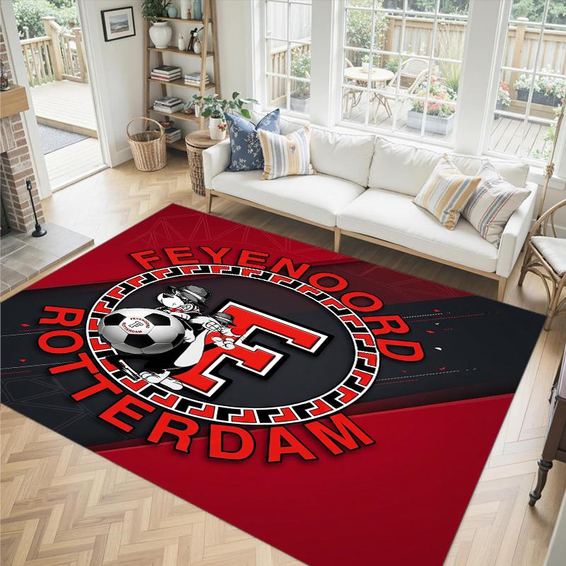 Feyenoord Design Crystal Velvet Carpet Cozy Non?Slip Printed Rug For Bedroom Living Room Entrance