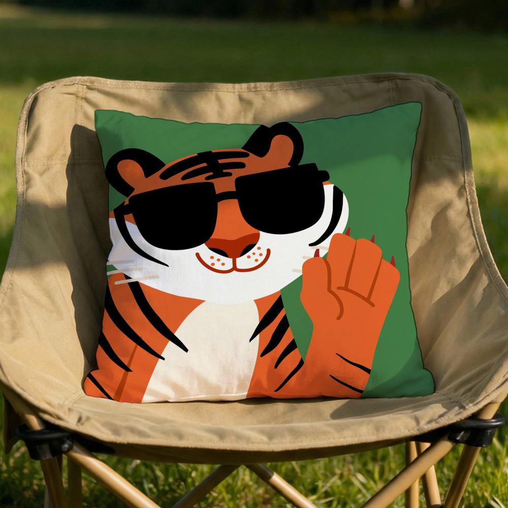 Cartoon Animal Cute Cushion Cover Soft Reversible  Durable Pillow Cover  MultiScene Use for Home  Car Daily Comfort