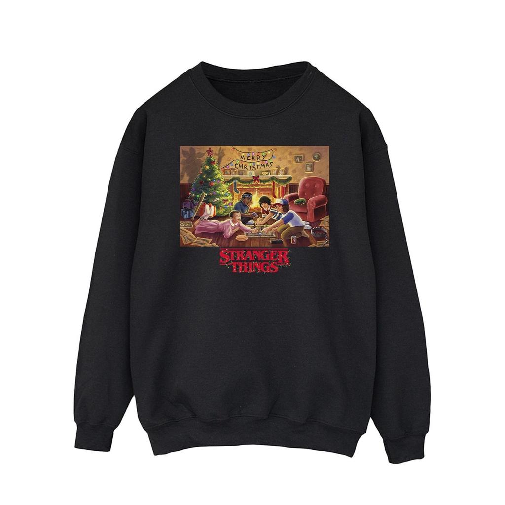 Netflix Mens Stranger Things Christmas Gathering Sweatshirt