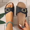 Fashion Fashion Soft Wooden Slippers Women Trendy Casual Beach Shoes 2025 Summer New Comfortable Rubber Sole Sandals Women Slides Women