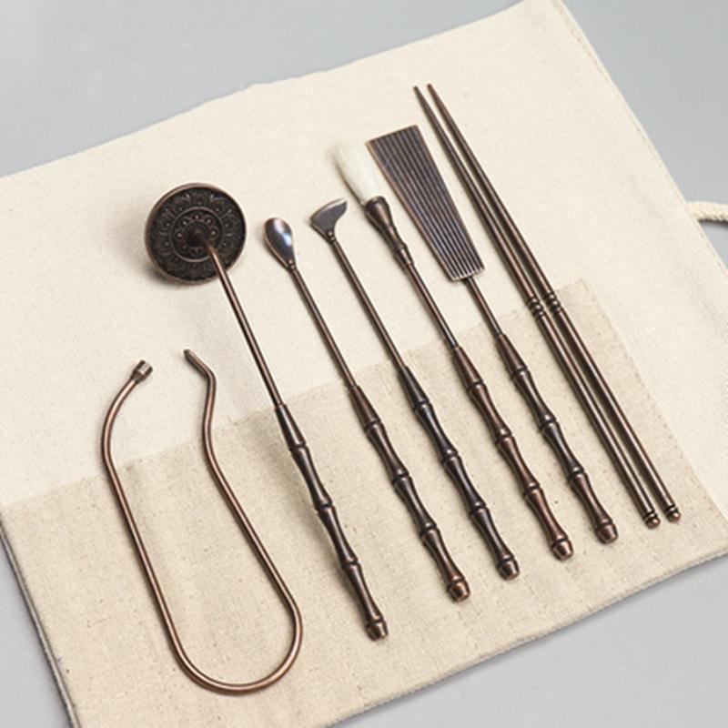 Набор для благовоний из чистой меди Сделай сам Ручной Вводный Прикосновение Туо Порошок для благовоний Печать для благовоний Принадлежности для благовоний Инструмент