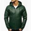 Кожаная Повседневная Ручной Работы Зеленая Приталенная Байкерская Толстовка Куртка Хэллоуин Классическая Овчина Мужская