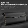 Visor Sun Glasses Seametal Car Case Sunglasses Organizer Holder Suede Leather Car Glasses Storage Bag
