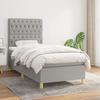 3142545 vidaXL Divan Bed with Mattress Light Grey 90x200 Cm Fabric