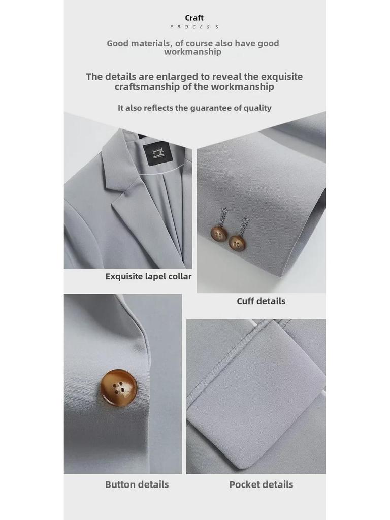 Мужские повседневные костюмы в корейском стиле высшего качества — свободные и зрелые весенне-летние куртки