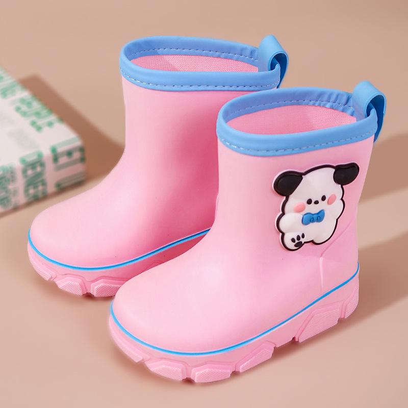2025 детские дождевики с рисунком из мультфильма износостойкие бархатные теплые и нескользящие школьные водонепроницаемые сапоги средние и большие детские дождевики