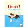 High Protein Bars, Cookies & Cream, 10 Bars, 2.1 oz (60 g) Each