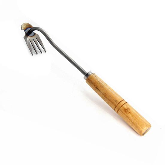 Инструмент для прополки длинная деревянная ручка с заостренной головкой для сбора сорняков Трудозатратное устройство для прополки из нержавеющей стали Садовый инструмент для прополки травы