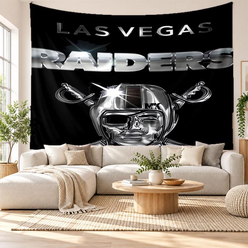 Las Vegas Raiders Wall Tapestry, Soft Fabric Wall Hanging, Decorative Backdrop For Bedroom Home Wall Art