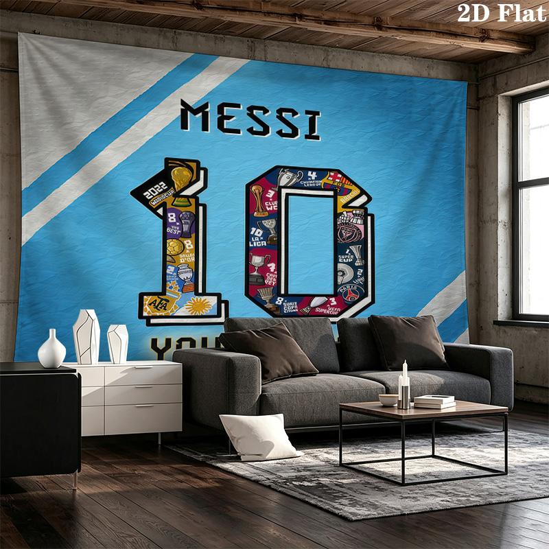 Custom Name Lionel MessiPrinted Tapestry – Wall Hanging for Bedrooms, Dorms, and Home Decor