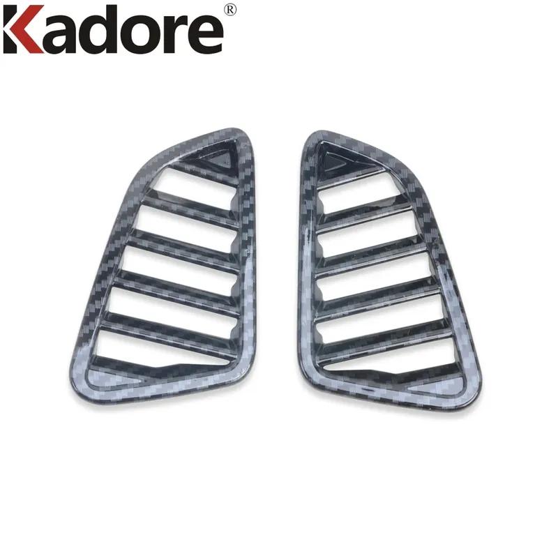 For Nissan Navara NP300 ST 2014-2018 Carbon Fiber Car Front Upper Air Condition Vent Outlet Cover Trim Interior Accessories