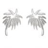 [Q2895] - Серебряные серьги «Джунгли» (родиевое покрытие) - 11х7 мм (пальмы)