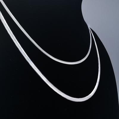 Новое ожерелье из нержавеющей стали, титановой стали, плоская змеиная кость, тугая цепочка, тонкая ключица, короткое ожерелье из цепочки