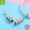 Серебро S925 Подвеска Британский Биг Бен Женский DIY Браслет из бусин Подвеска Аксессуары Scc868