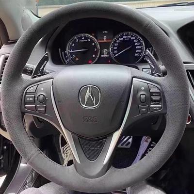 Для Acura MDX (A-SPEC) 2014- TLX 2015- Ручная прошивка Кожа замша нескользящая Чехол на руль автомобиля