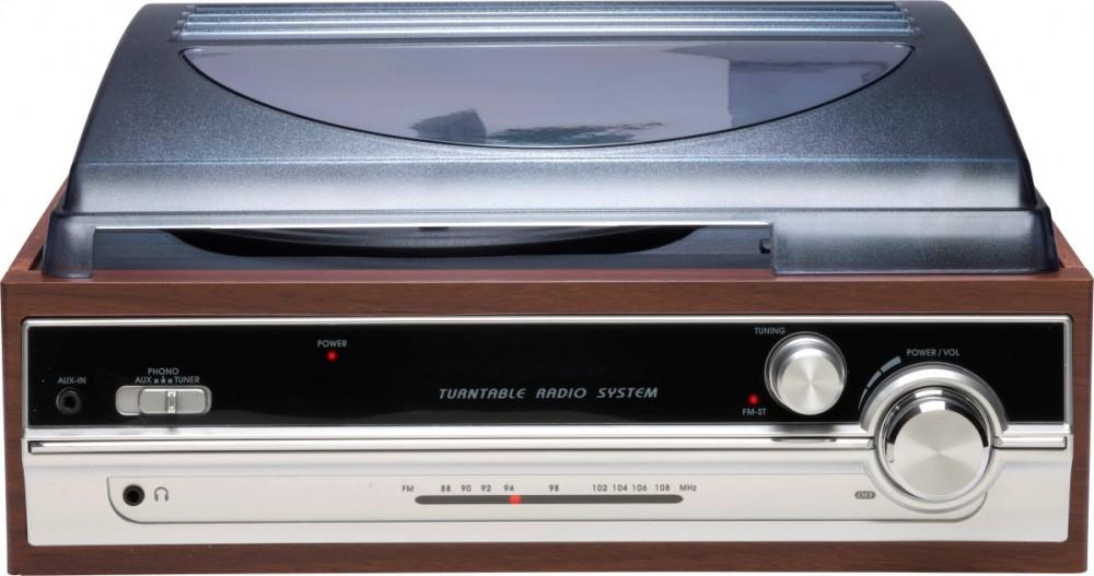 Denver VPR-190 Gramofon w stylu retro z radiem FM i wbudowanymi głośnikami, Denver