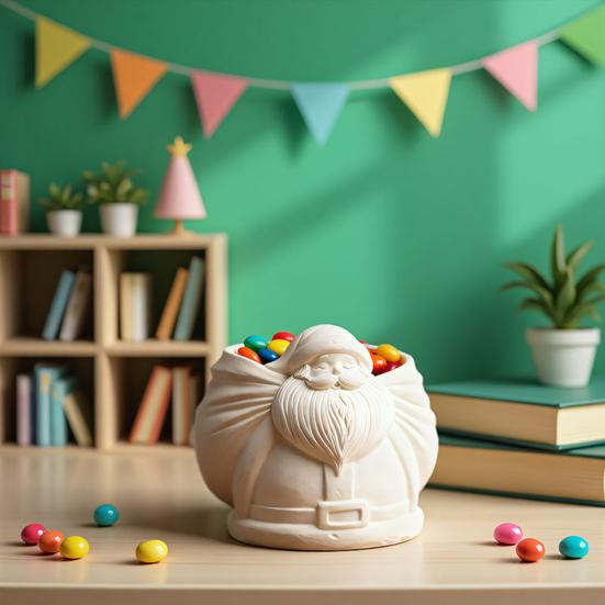 Рождественский Дед Мороз Эпоксидная форма Хранение мелочей Контейнер для свечи DIY Форма для литья Многоразовый Праздничный декор