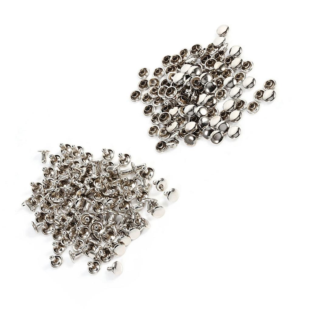 100Sets 8 x 8mm Double Cap Rivet Metal Leather Craft Repairs Studs Spike Decoration Bronze