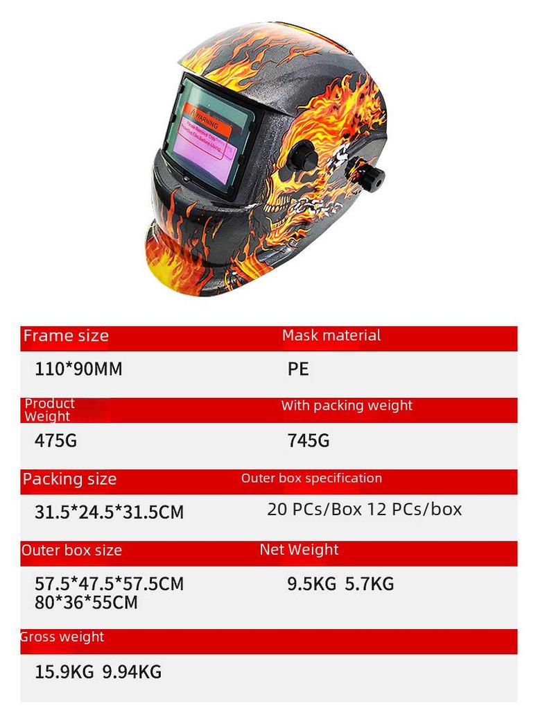 Auto-Darkening Head-Mounted Welding Helmet and Glasses for Argon Arc Welding