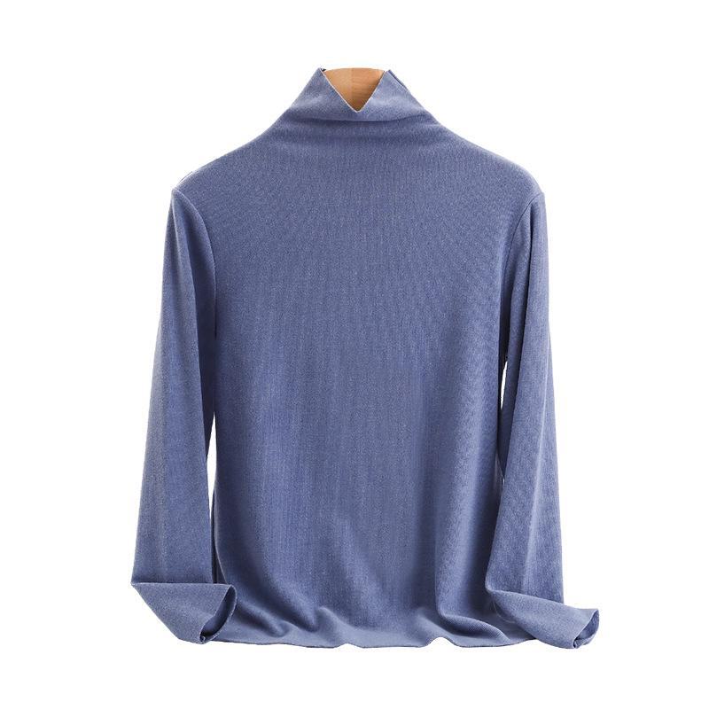 Women's High-Collar German Velvet Long-Sleeve Top: Slim Fit, Heat-Generating, Hyaluronic Acid-Enhanced, Perfect for Autumn and Winter.