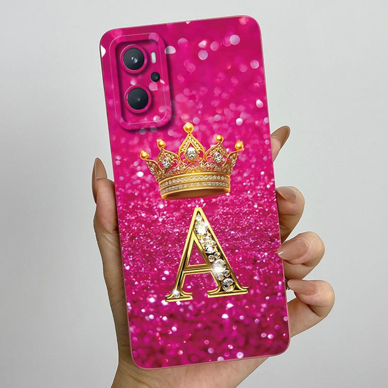 Для Realme 9i 4G RMX3491 / Oppo A96 CPH2333 Модный Чехол для Телефона с Начальной Буквой для Пары Мягкий Силикон ТПУ Защитный Чехол для Камеры