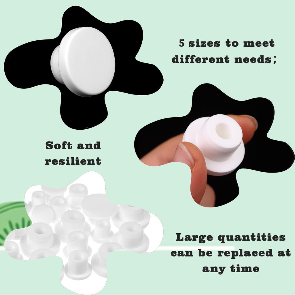 20 Pieces Silicone Salt And Pepper Shaker Stoppers 10, 12, 13, 15, 16 Mm Stoppers For Salt And Pepper Shakers, Salt Shaker Plug