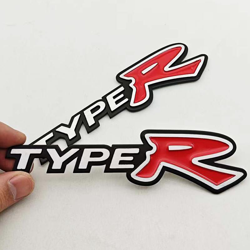 AAALZ1 3D Metal Car Sticker Logo TypeR Badge Emblem For Honda CIVIC Type R FD2 FD FA 5 Mugen TypeR Racing Auto Styling Accessories