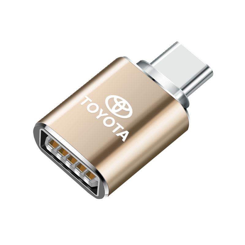 Автомобильный преобразователь интерфейса Type-C на USB 3.0, зарядный адаптер для Toyota Corolla Yaris Aygo Prius CHR Camry Auris Avensis, брелок