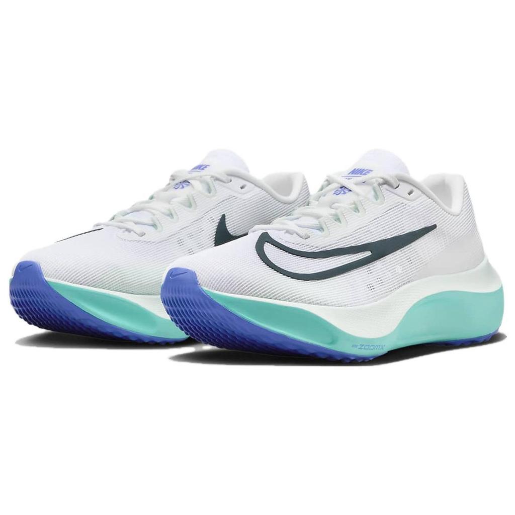 Nike Zoom Fly 5 Белые едва-зеленые кроссовки унисекс Clear-Jade Light-Ultramarine Deep-Jungle DM8968-302