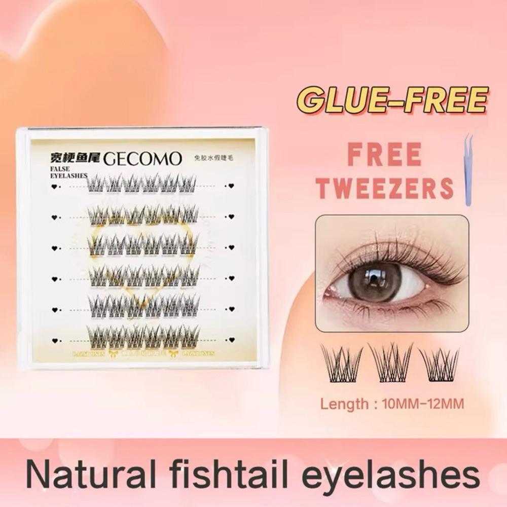 No Glue Needed Segmented Eyelashes Press on Self Adhesive Eyelashes Lash Clusters Women's Beauty