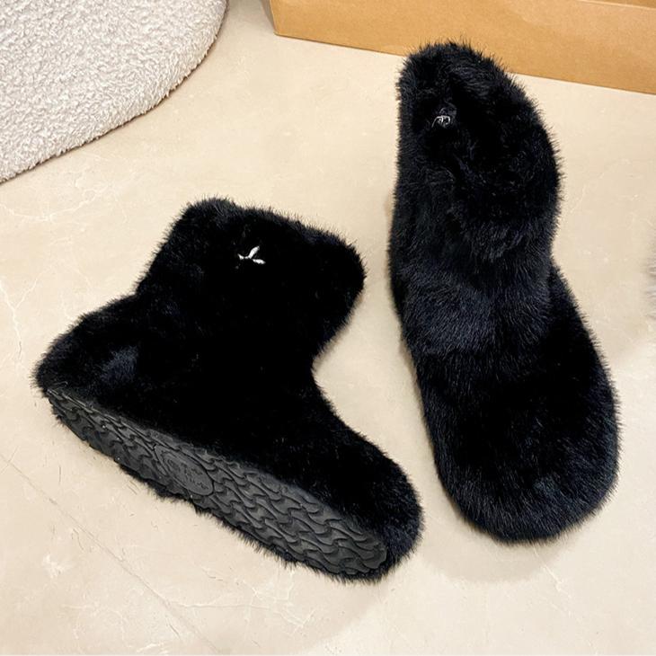 Зимние меховые балетки, ботильоны, плюшевые теплые ботинки, мода 2025 года, дизайнерские новые удобные повседневные ботинки для ходьбы в готическом стиле, челси, женские ботинки