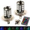 New Driving RGB Lamp Headlight Auto Bulb 5050 27SMD LED Remote Control MO Car Fog Light