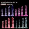 Mermaid Crystal Chrysanthemum Suction Cup Dildo & Threaded Anal Plug for Realistic Pleasure