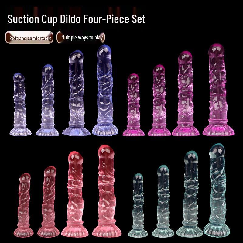 Mermaid Crystal Chrysanthemum Suction Cup Dildo & Threaded Anal Plug for Realistic Pleasure